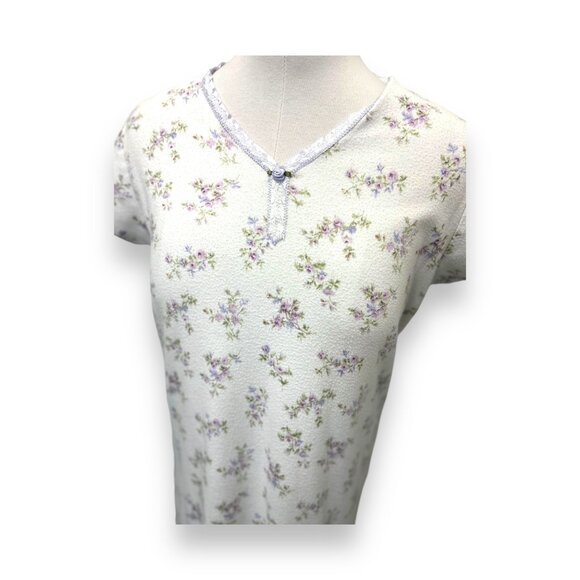 VTG Carole Hochman Womens Floral Nightgown Short Sleeve M Cotton Polyester - Picture 2 of 9